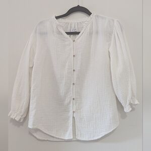 NWOT Zara ivory crinkled tunic size 11-12